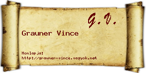 Grauner Vince névjegykártya